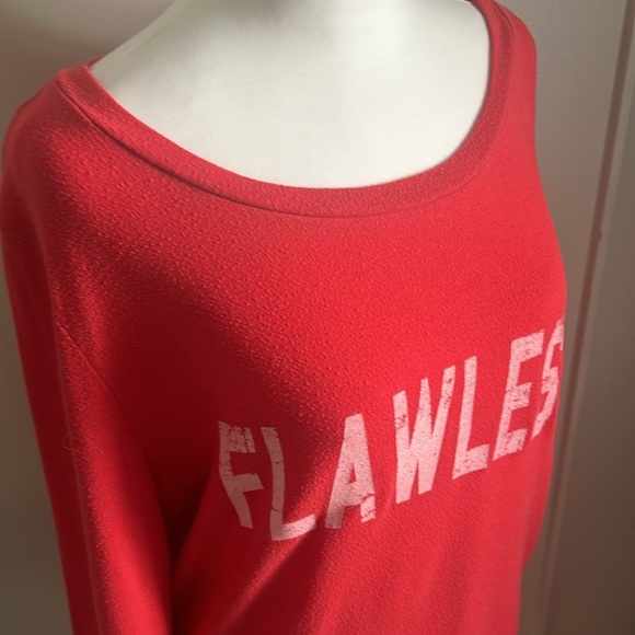Oversized “Flawless” Print Lightweight Slub Pullover Shirt - Picture 6 of 10